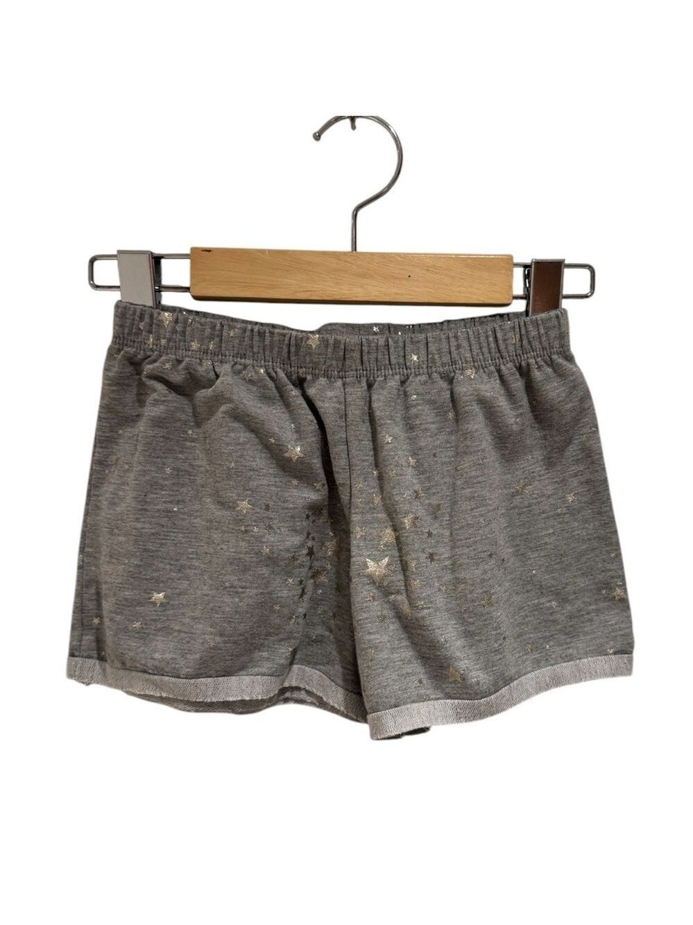 PINC PREMIUM grey sweat-shorts with silver foil stars detail - size M (approx 8)